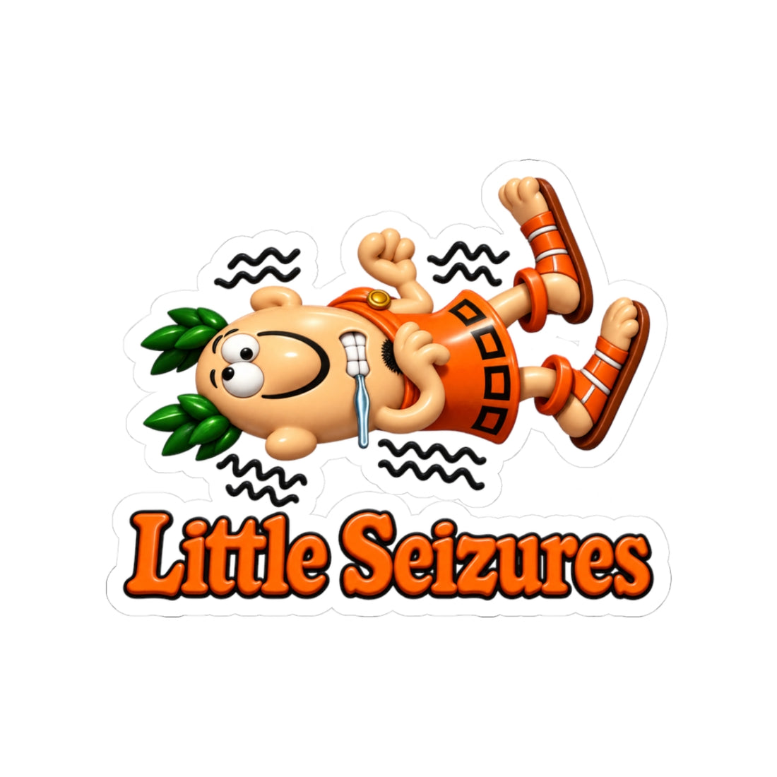 Little Seizures Sticker — Caesars Dark Humor Brand Parody Pizza Pun