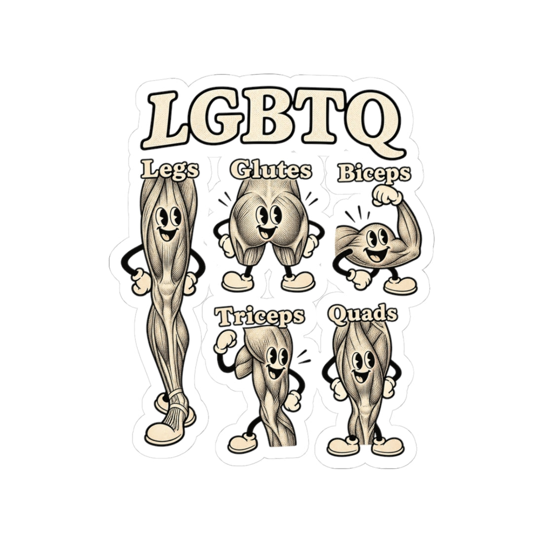 LGBTQ Workout Routine Sticker — Gym Acronym Fitness Leg Day Parody
