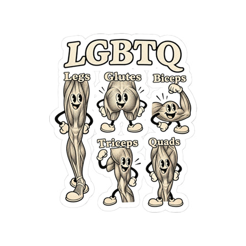 LGBTQ Workout Routine Sticker — Gym Acronym Fitness Leg Day Parody
