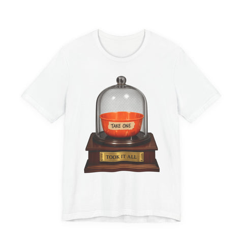 The Took It All Exhibit T-Shirt — Halloween Take One Bowl Museum Candy