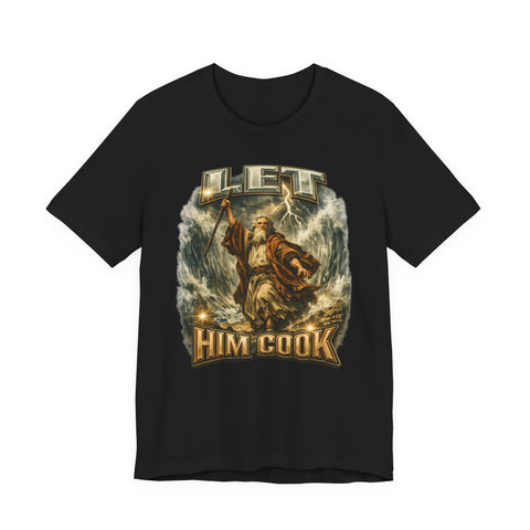 Let Him Cook Moses T-Shirt — Bootleg Rap 90S Aesthetic Exodus Red Sea