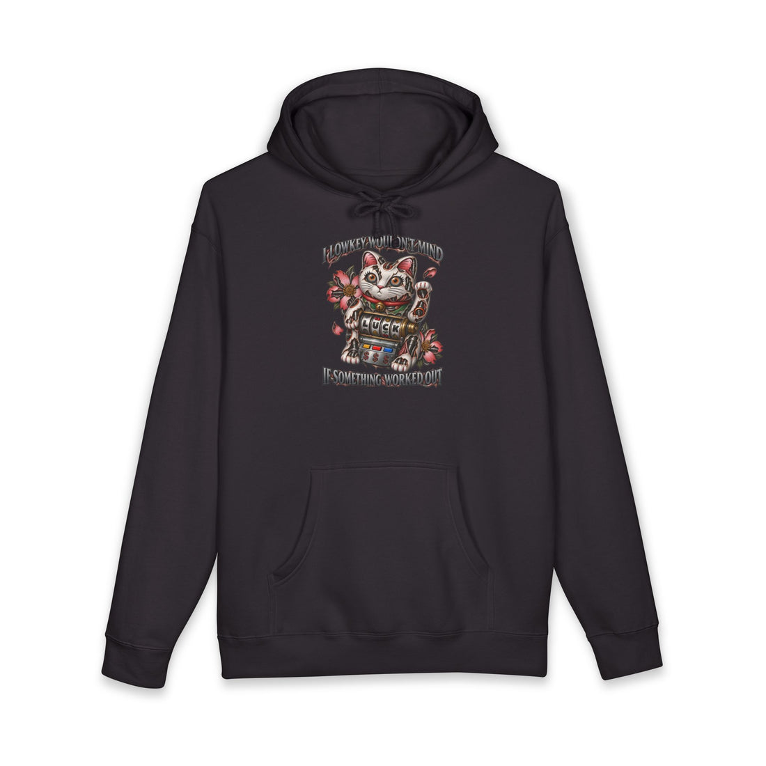 Lowkey Lucky Cat Hoodie — Maneki Neko Slot Machine Cybernetic Gambling