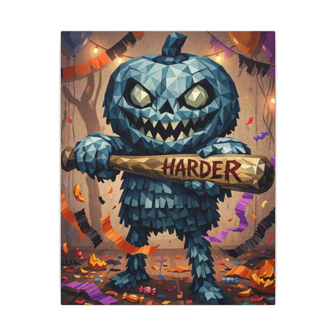 Hit Me Harder Canvas — Spooky Season Opens Funny Pumpkin Pinata Kink