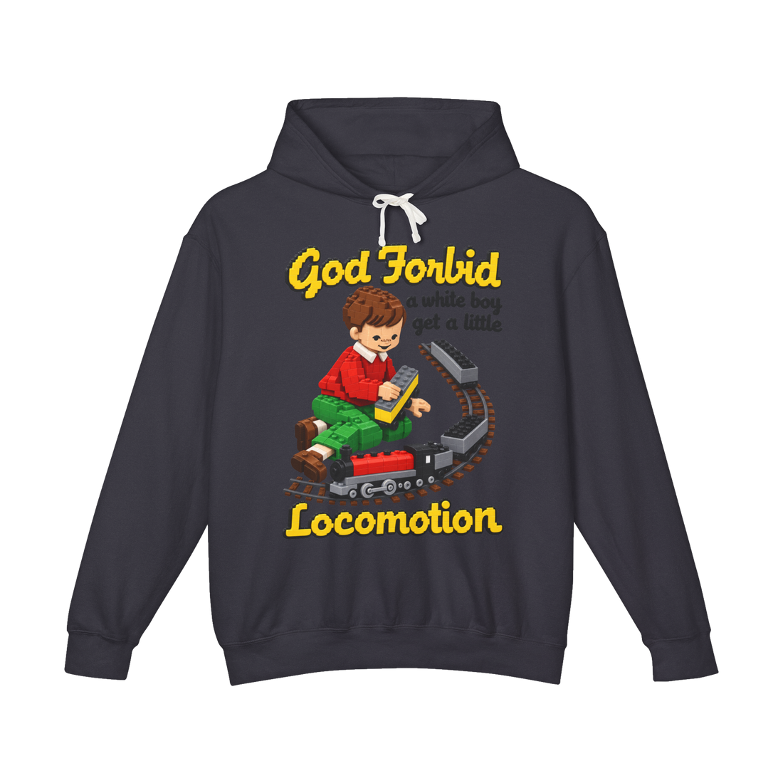 A Little Locomotion Hoodie — Funny Train Boy Locomotion Meme — Black