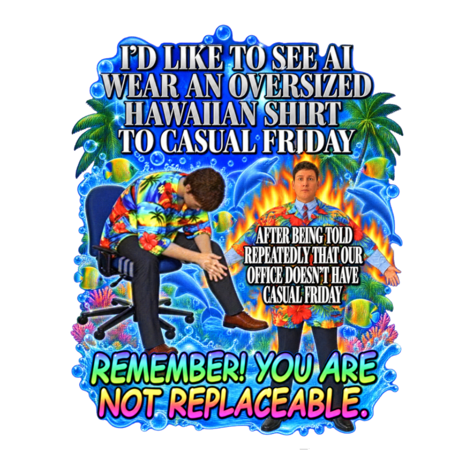AI Could Never Sticker — Funny Office Humor — White