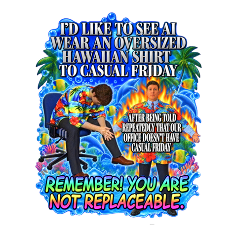 AI Could Never Sticker — Funny Office Humor — White
