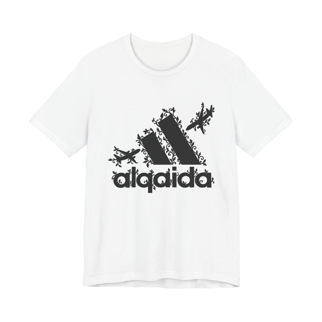 Alqaida Originals T-Shirt — Al Qaida Adidas Parody Brand 911 Dark — White