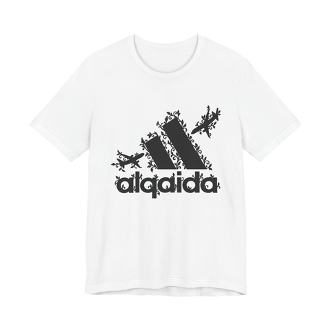 Alqaida Originals T-Shirt — Al Qaida Adidas Parody Brand 911 Dark — White