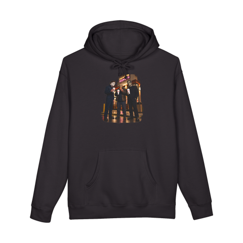America Runs On Slaughter Hoodie — Funny Dunkin' Donuts Parody — Black