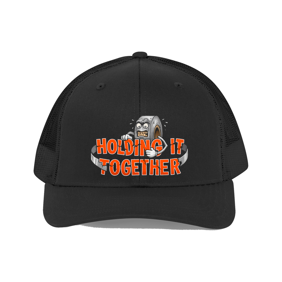Barely Holding It Together Cap — Funny Anxious Trucker Cap — Black