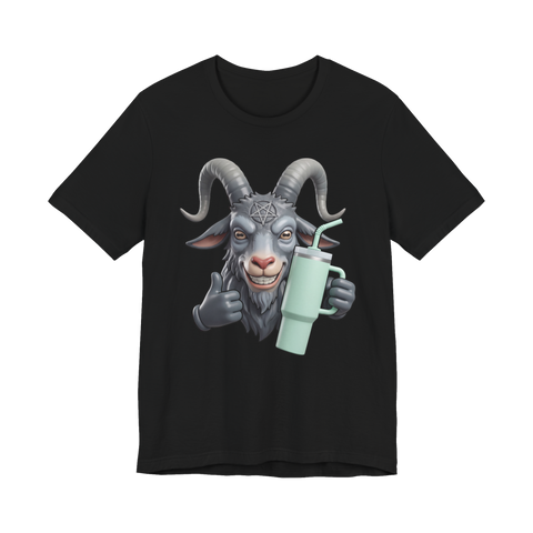 Basic Baphomet Shirt — Funny Satanic Tumbler Graphic Tee — Black