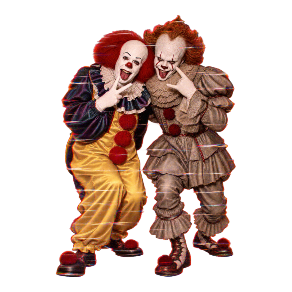 Clown to Clown Communication Sticker — Funny Pennywise IT Clowns — White