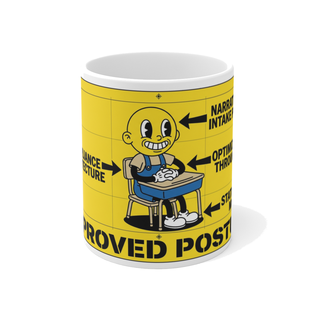 Correct Seating Posture Re-Education — Funny Office Mug