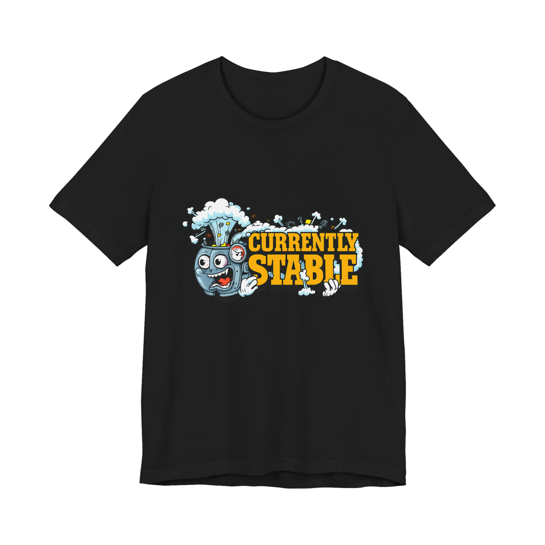 Currently Stable — Funny Burnout Graphic Tee — Black
