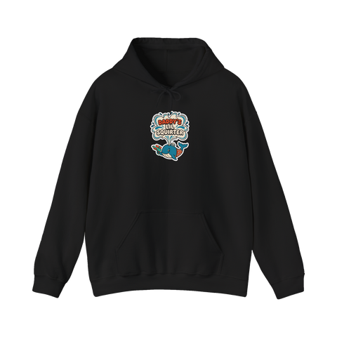 Daddy's Lil Squirter — Inappropriate Whale Hoodie — Black