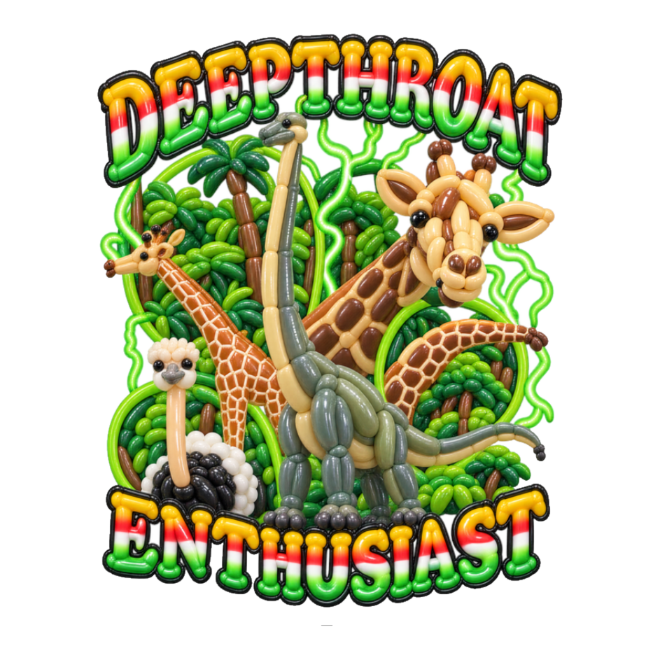 Deepthroat Enthusiast Sticker — Balloon Animals 90S Bootleg Double — White