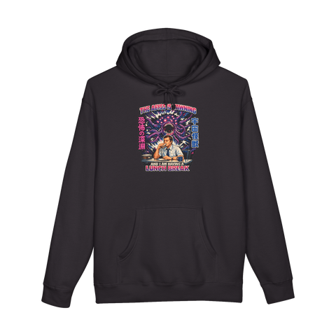 Sad Desk Salad Hoodie — Eldritch Cosmic Horror Manga Art — Black