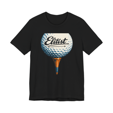Elitist Golf Parody T-Shirt — Funny Titleist Parody — Black