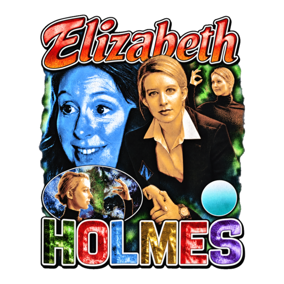 Elizabeth Holmes Rap Tribute Sticker — Funny Elizabeth Holmes Theranos — White