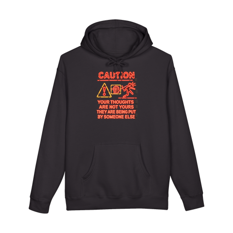 External Thought Insertion Alert Hoodie — Funny Mind Control — Black
