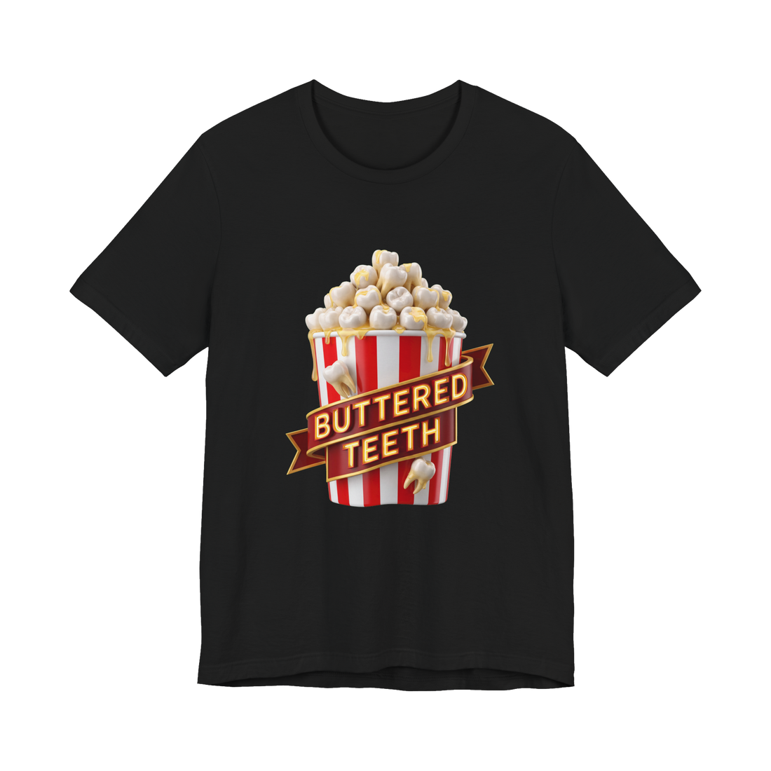Extra Butter Molars — Creepy Movie Theater Graphic Tee — Black