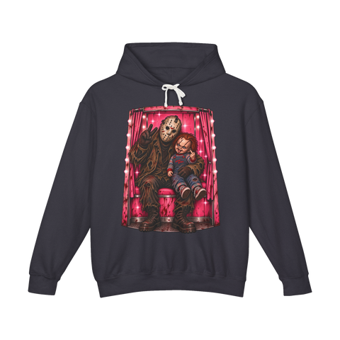 Family Photo Booth Hoodie — Funny Jason Voorhees Chucky — Black