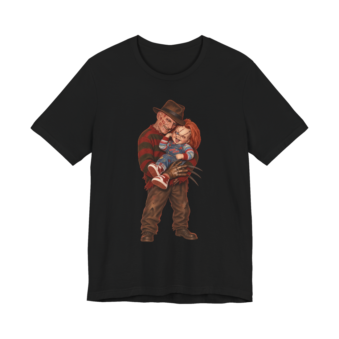 Family Portrait 1988 T-Shirt — Funny Freddy Krueger Chucky — Black