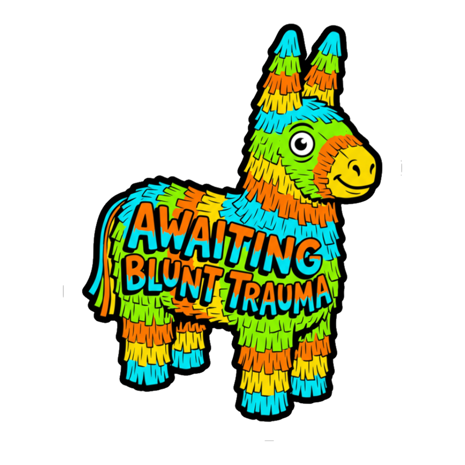 Festive Beating Receptacle — Funny Piñata Burnout Sticker