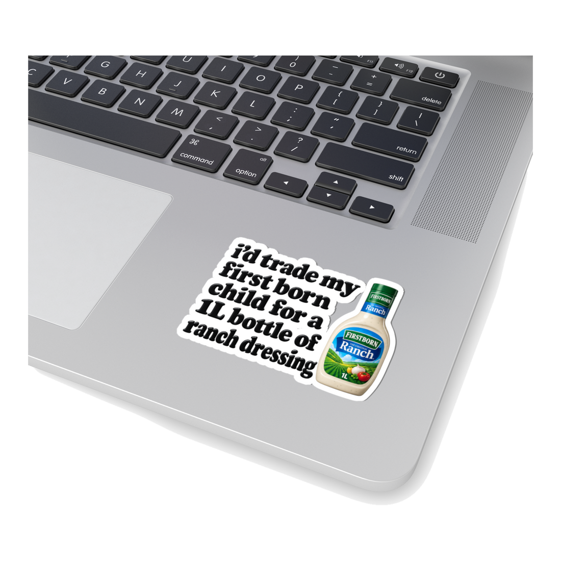 firstborn for ranch Sticker — Dressing Midwest Bad Parenting Child — White