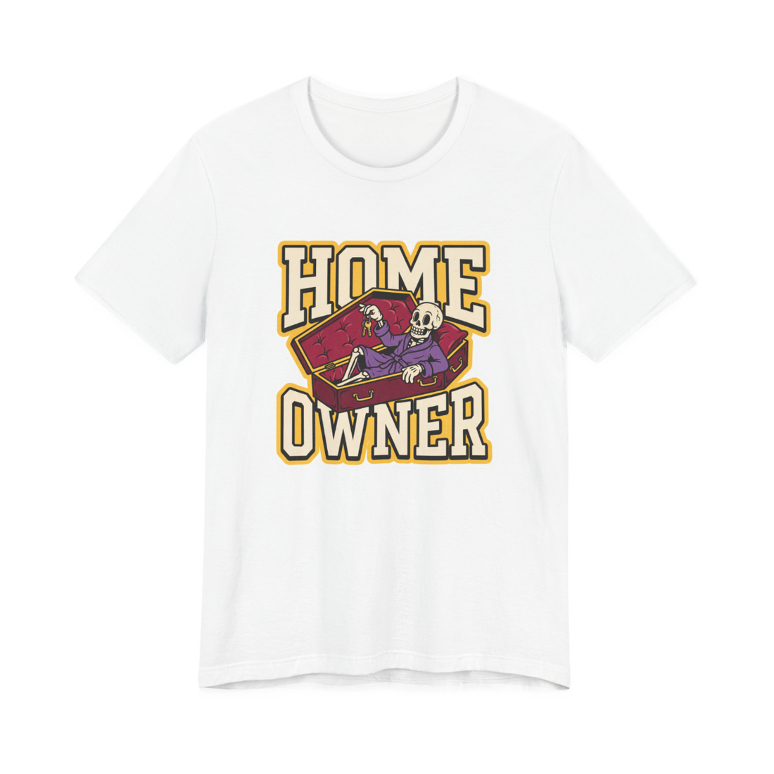 Forever Home Coffin Shirt — Funny Real Estate Joke Tee — White