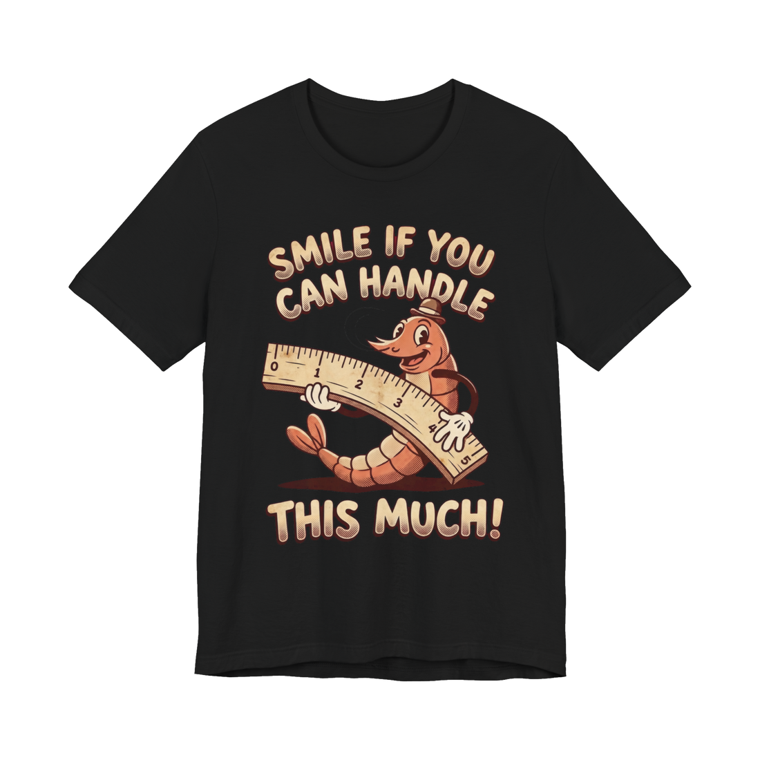 Four Honest Inches Shirt — Funny Worm Ruler Size Joke — Black