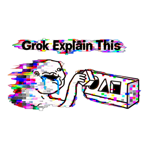 Grok Explain This Sticker — Brainlet Wojak Artificial Intelligence Ai — White