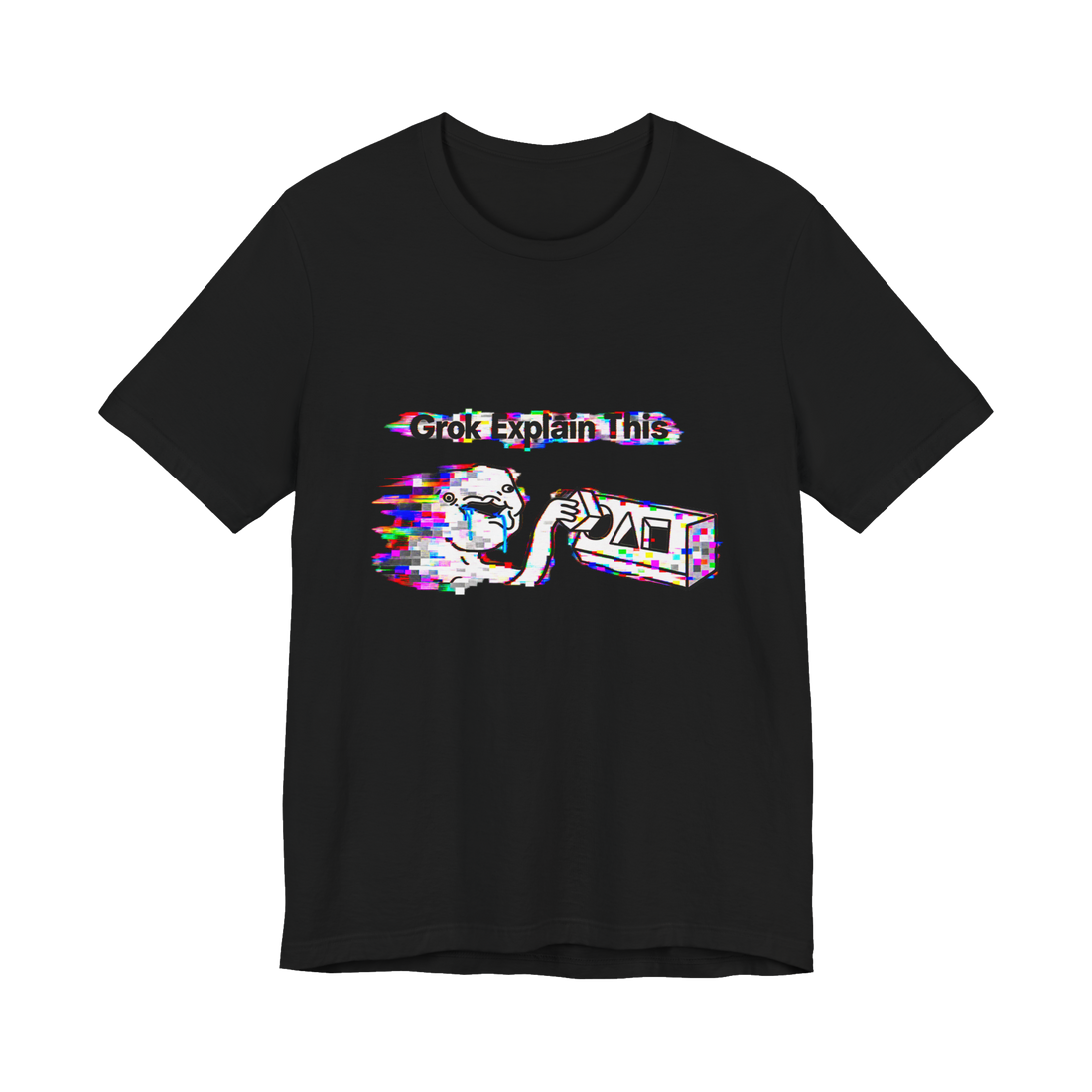 Grok Explain This T-Shirt — Brainlet Wojak Artificial Intelligence Ai — Black