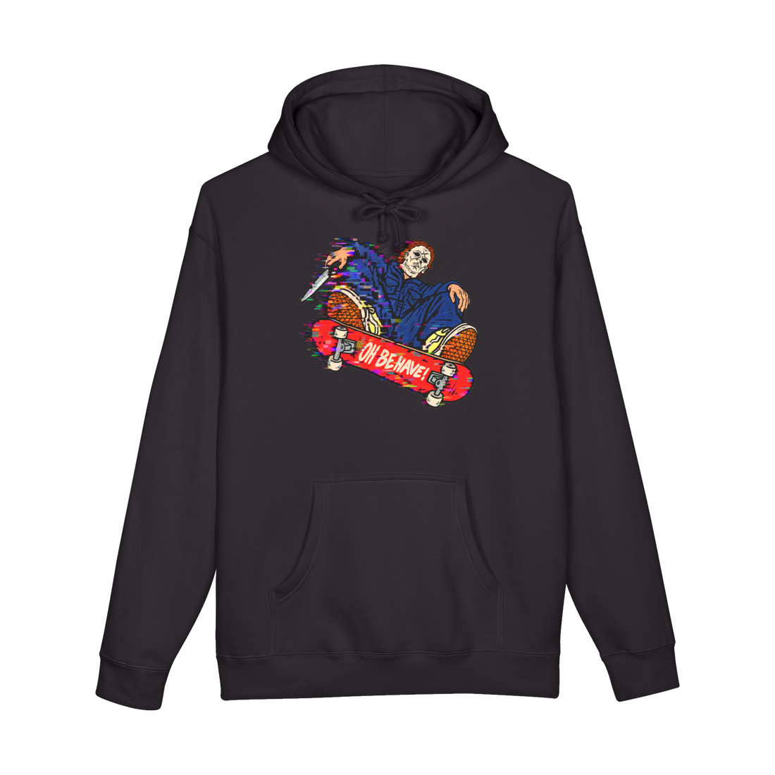 Haddonfield Pro Skater Hoodie — Funny Michael Myers — Black