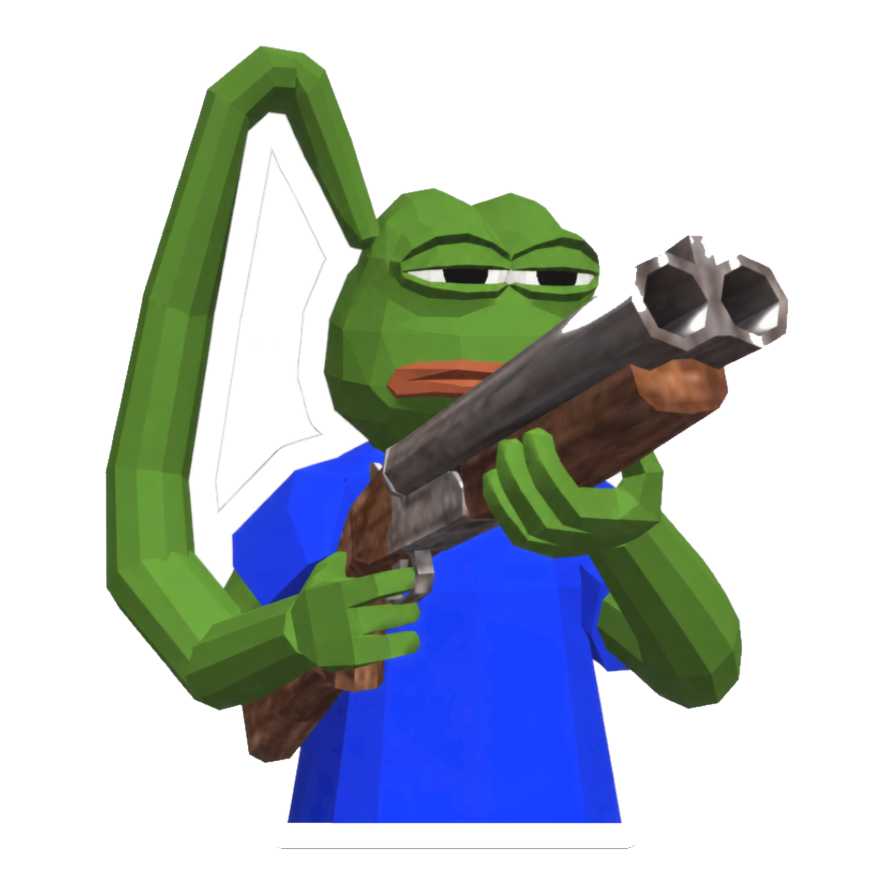 Hard Reset Sticker — Funny Pepe the Frog Shotgun — White