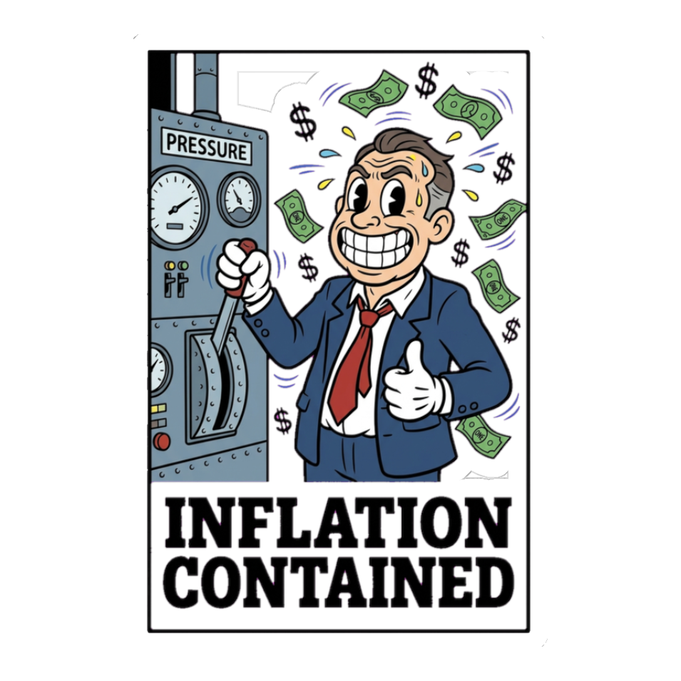 Inflation Contained — Funny Federal Reserve Meme Sticker