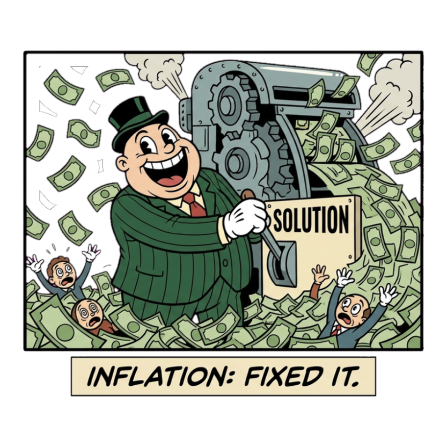 Inflation: Fixed It Sticker — Money Printer Go Brrr Decal