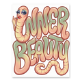 Inner Beauty Tapeworm Poster — Funny Parasite Wall Art