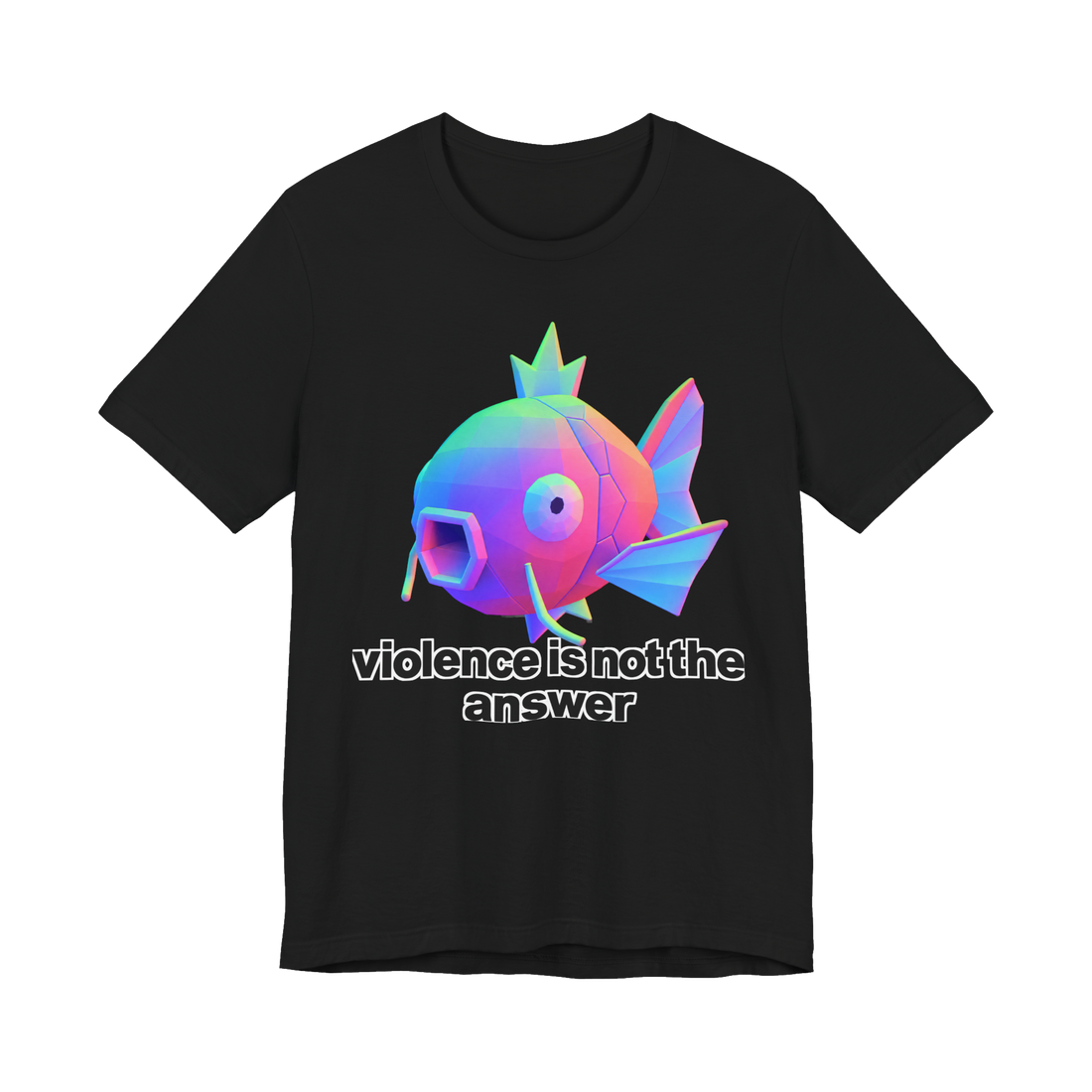 Involuntary Pacifist T-Shirt — Funny Helpless Fish — Black