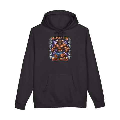 Jacked Minotaur Tiny Shorts Hoodie — Funny Muscular Minotaur Meme — Black