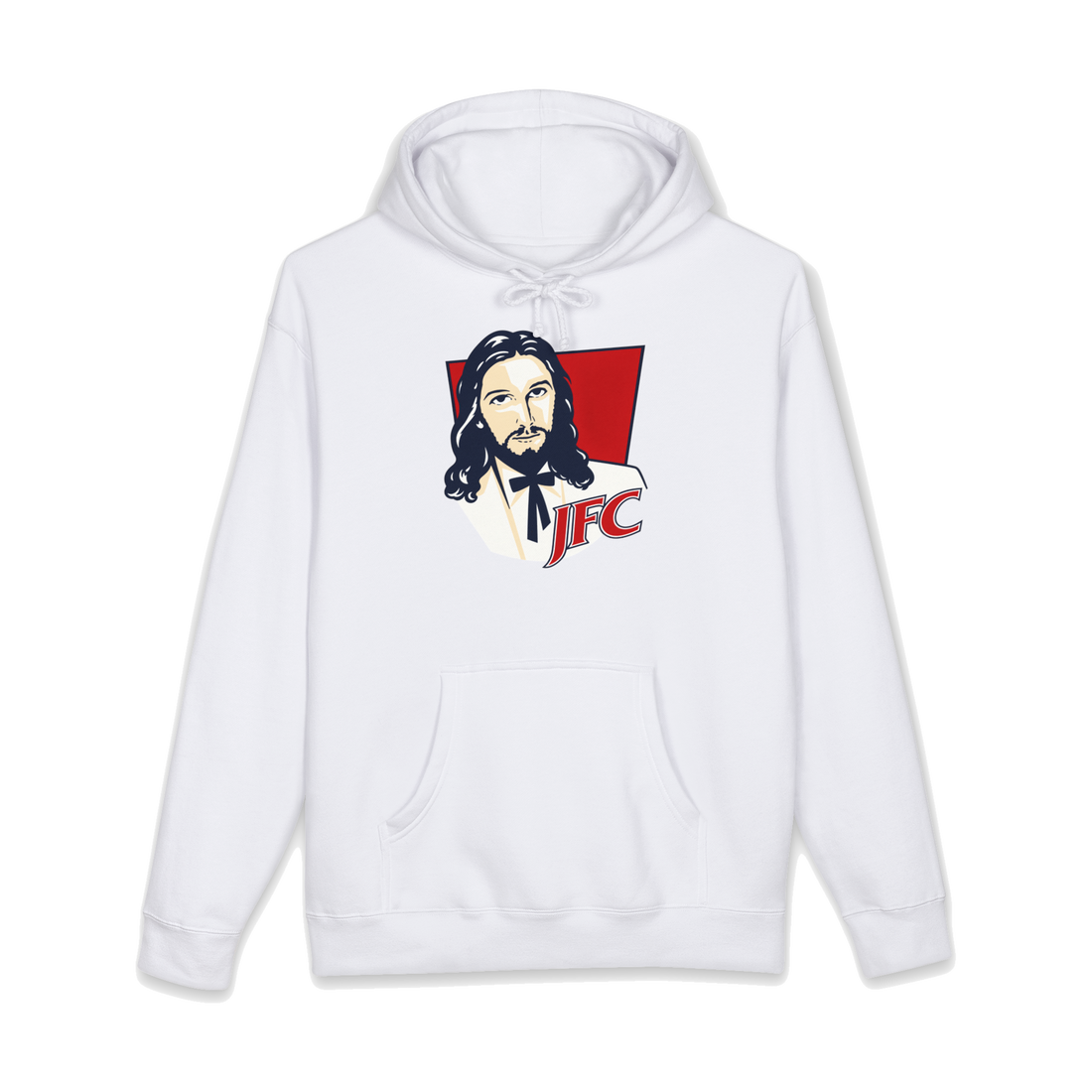 JFC Original Recipe Hoodie — Funny JFC Jesus KFC Parody — White