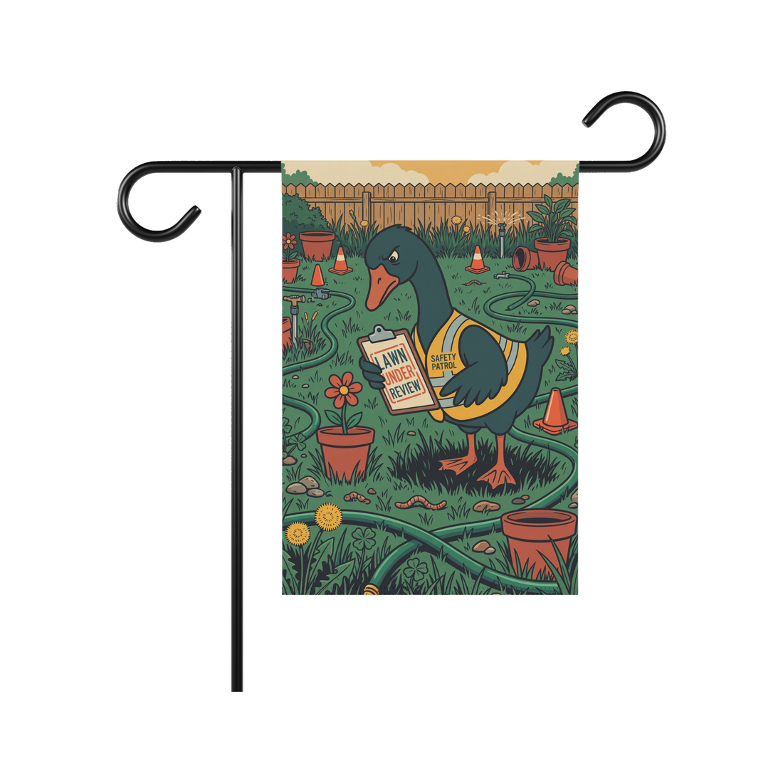 Lawn Under Review — Funny HOA Garden Flag