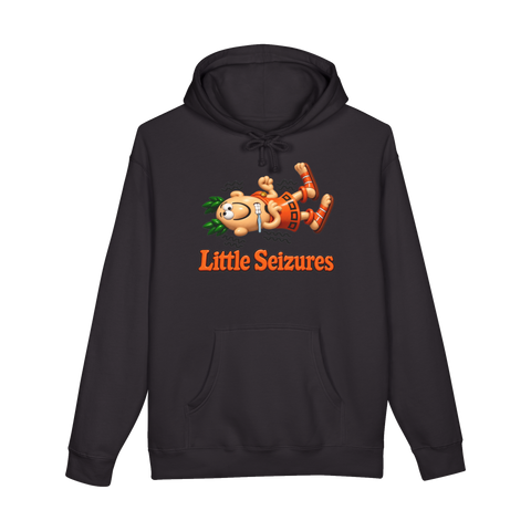 Little Seizures Hoodie — Caesars Dark Humor Brand Parody Pizza Pun — Black