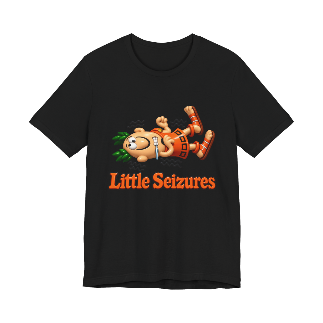 Little Seizures T-Shirt — Caesars Dark Humor Brand Parody Pizza Pun — Black