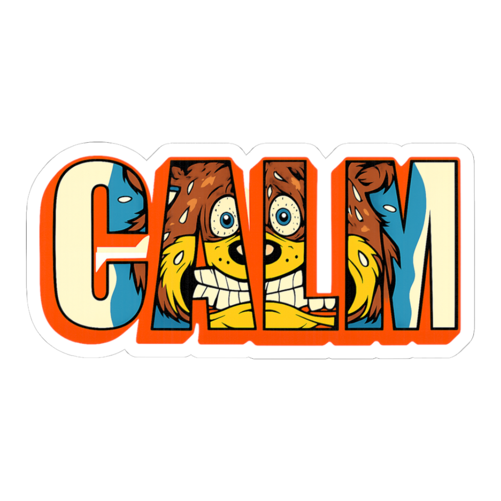 Mandated Serenity — Funny CALM Anxiety Mascot Sticker