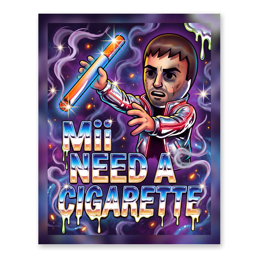 Mii Need A Cigarette — Funny Retro Gamer Poster