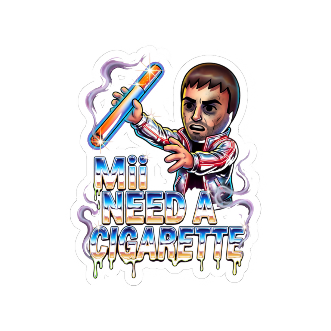 Mii Need A Cigarette — Sticker