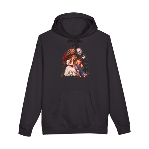 Murder Besties Hoodie — Funny Horror Movie Characters — Black
