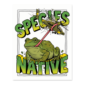 Native Species — Giant Frog vs Fighter Jet Poster