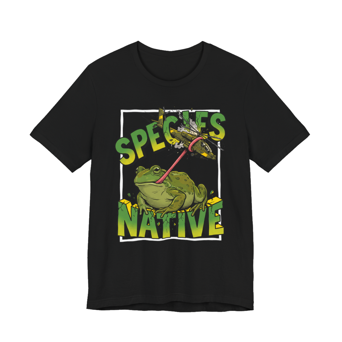 Giant Frog vs Helicopter Shirt - Native Species Tee